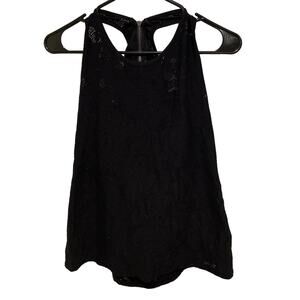 A|X Armani Exchange black stretchy sheer lace top small